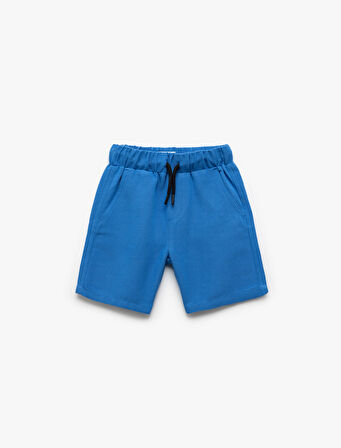 Beli Bağlamalı Cepli Basic Keten Şort