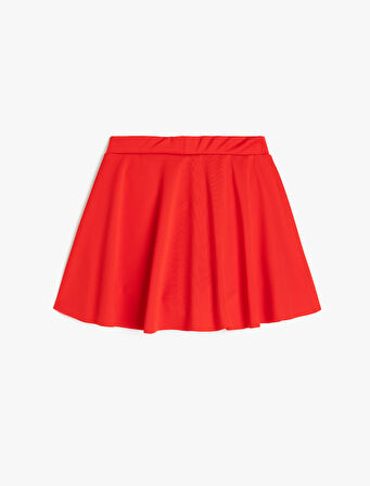 Beli Lastikli Pileli Kruvaze Mini Şort Etek