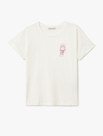 Pamuklu Kedi Baskılı Kısa Kollu Pijama Takımı