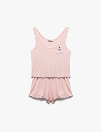Modal Kumaş U Yaka Kolsuz Şortlu Pijama Takımı