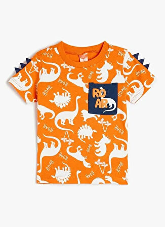 Koton Desenli Turuncu Bebek T-Shirt 5SMB10081TK-A