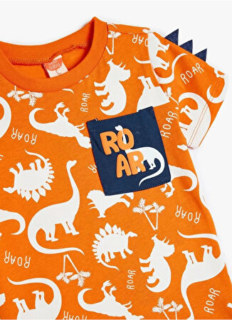 Koton Desenli Turuncu Bebek T-Shirt 5SMB10081TK-A