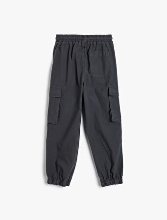 Jogger Paraşüt Pantolon Cepli Beli Bağlamalı Pamuklu