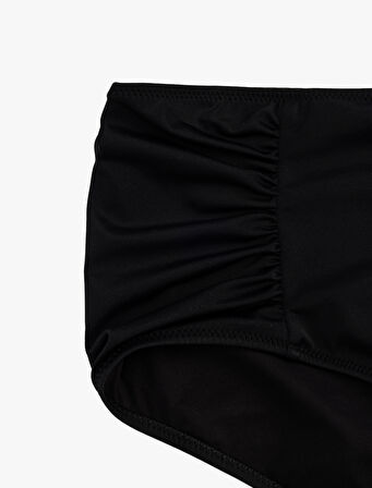 Drape Detaylı Yüksek Bel Bikini Altı