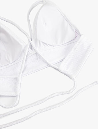 Arkası Çapraz Askılı Bağlama Detaylı Bralet Bikini Üstü