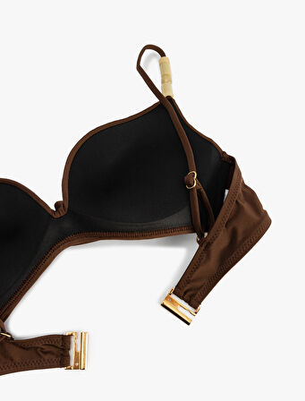Boncuk Detaylı Push-Up Bikini Üstü