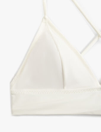 Bağlama Detaylı Arkası Çapraz Askılı Bralet Bikini Üstü