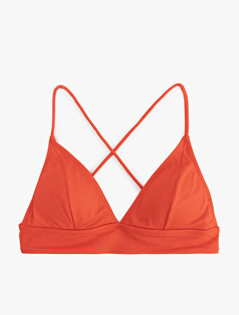 Bağlama Detaylı Arkası Çapraz Askılı Bralet Bikini Üstü