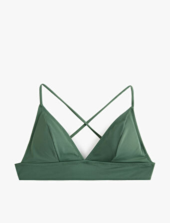 Bağlama Detaylı Arkası Çapraz Askılı Bralet Bikini Üstü