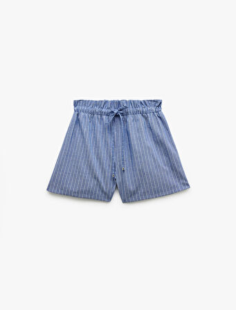 Viskon Karışımlı Beli Bağcıklı Mini Boxer Şort