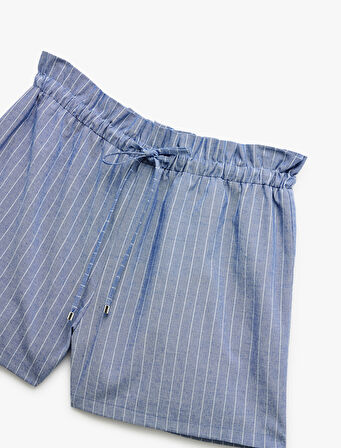 Viskon Karışımlı Beli Bağcıklı Mini Boxer Şort