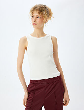 Bisiklet Yaka Kolsuz Slim Fit Basic Kadın Atlet