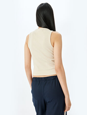 Bisiklet Yaka Kolsuz Slim Fit Basic Kadın Atlet