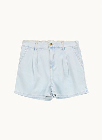 Koton Orta Bel Normal Açık İndigo Kadın Şort 5SAL40006MD