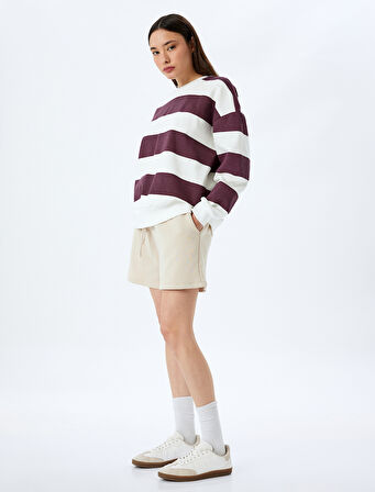 Cep Detaylı Beli Bağcıklı Rahat Kalıp Şort