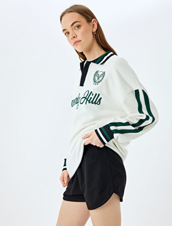 Beli Bağcıklı Oversize Mini Şort