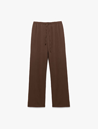 Aerobin Kumaş Geniş Paça Beli Bağcıklı Pantolon