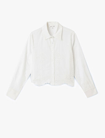 Düğmeli Fisto Detaylı Uzun Kollu Klasik Yaka Gömlek