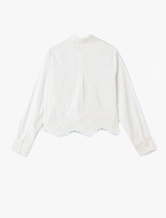 Düğmeli Fisto Detaylı Uzun Kollu Klasik Yaka Gömlek