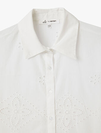 Düğmeli Fisto Detaylı Uzun Kollu Klasik Yaka Gömlek