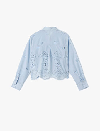 Düğmeli Fisto Detaylı Uzun Kollu Klasik Yaka Gömlek