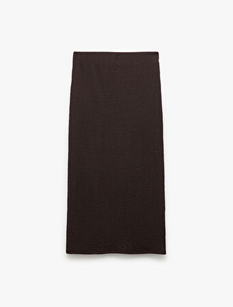 Yüksek Bel Slim Fit Midi Kalem Etek Bürümcük