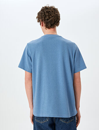 Bisiklet Yaka Kısa Kollu Etiket Detaylı Basic Tişört