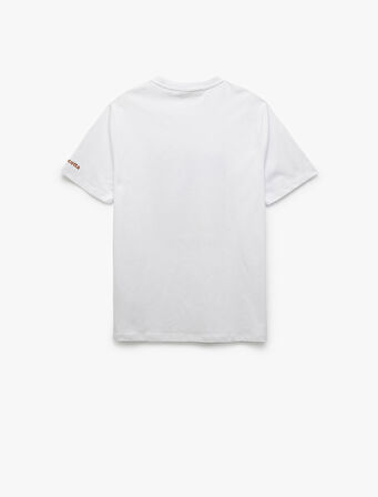 Bisiklet Yaka Kısa Kollu Regular Fit Pamuklu Baskılı Tişört