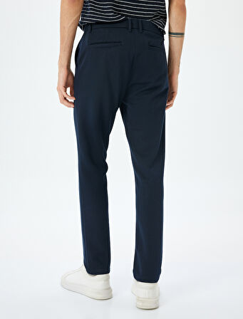 Slim Fit Normal Bel Viskon Karışımlı Chino Pantolon