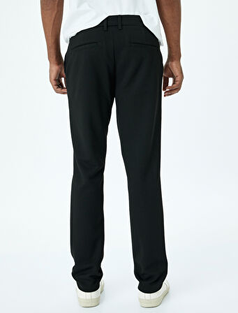 Slim Fit Normal Bel Viskon Karışımlı Chino Pantolon