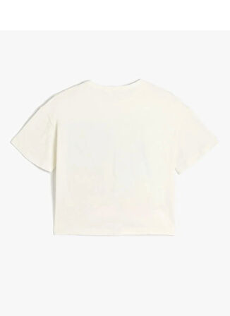 Koton Baskılı Ekru Kız Çocuk T-Shirt 5SKG10141AK
