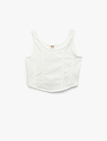 Pamuklu Slim Fit U Yaka Kalın Askılı Crop Atlet