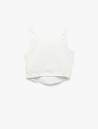 Pamuklu Slim Fit U Yaka Kalın Askılı Crop Atlet