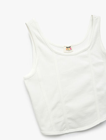 Pamuklu Slim Fit U Yaka Kalın Askılı Crop Atlet