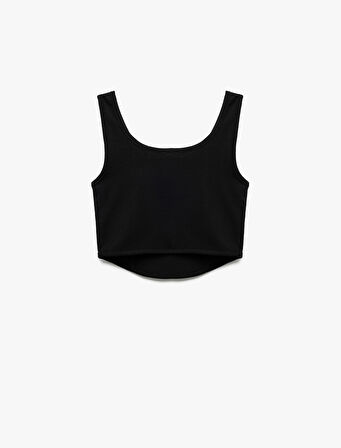 Pamuklu Slim Fit U Yaka Kalın Askılı Crop Atlet