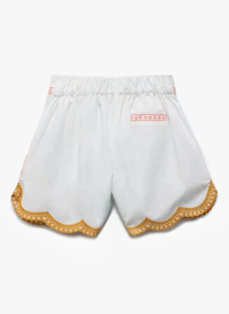 Koton Normal Bel Regular Fit Beyaz Kız Çocuk Şort 5SKG40075AW