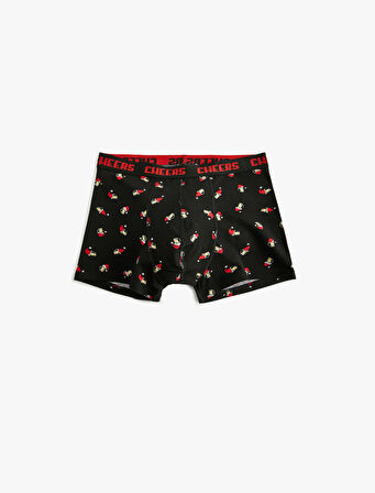 Skinny Fit Yılbaşı Temalı Pamuklu 2'li Boxer Seti