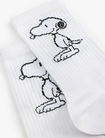 Snoopy Lisanslı Nakışlı Çorap