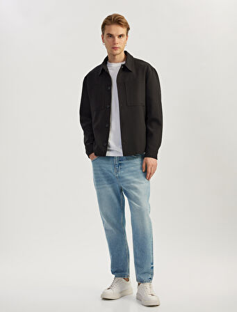 Pamuklu Normal Bel Cepli Loose Fit Jean Pantolon - Steve Jean