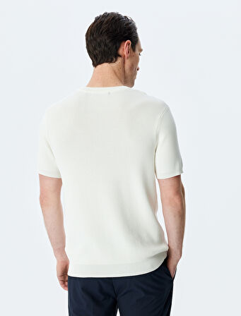 Bisiklet Yaka Regular Fit Viskon Karışımlı Kısa Kollu Triko Tişört