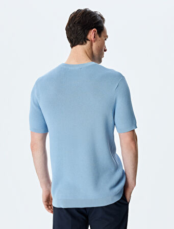 Bisiklet Yaka Regular Fit Viskon Karışımlı Kısa Kollu Triko Tişört