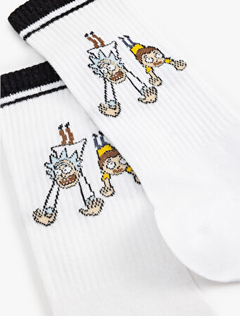 Pamuk Karışımlı Lisanslı Rick and Morty Soket Çorap