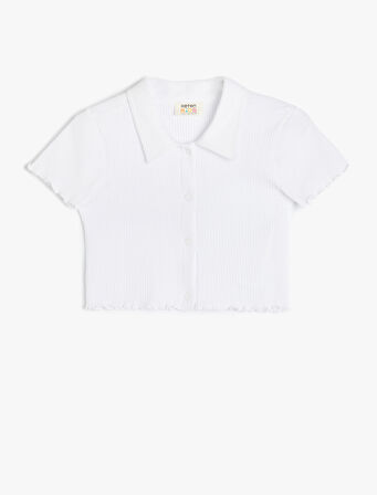 Düğmeli Kısa Kollu Basic Polo Yaka Pamuklu Tişört