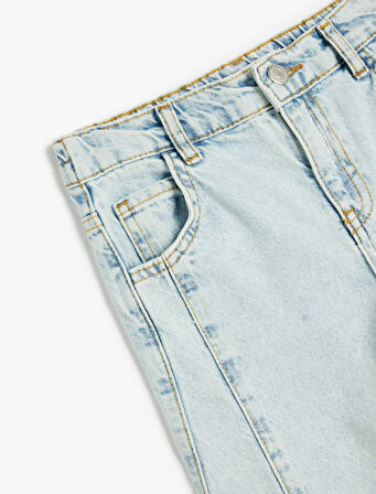 Yüksek Bel Pamuklu Denim Pantolon - Boyfriend Jean