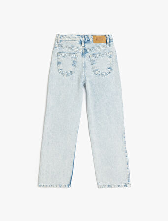 Taş Detaylı Regular Fit Kot Pantolon - Straight Fit Jean