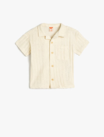 Kısa Kollu Pamuklu Tek Cepli Basic Oversize Polo Yaka Tişört