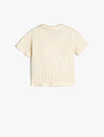 Kısa Kollu Pamuklu Tek Cepli Basic Oversize Polo Yaka Tişört