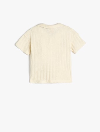 Kısa Kollu Pamuklu Tek Cepli Basic Oversize Polo Yaka Tişört