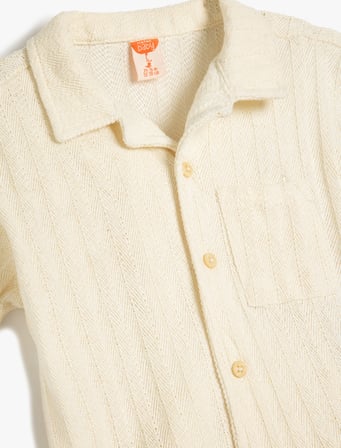 Kısa Kollu Pamuklu Tek Cepli Basic Oversize Polo Yaka Tişört