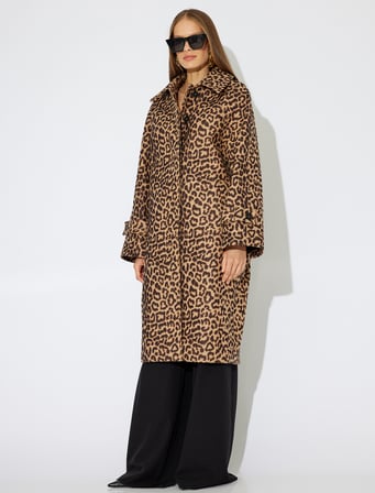 Koton X Zeynep Bastık - Leopar Desenli Oversize Kaban